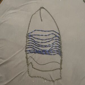 Elegant Blue Beaded Body Chain